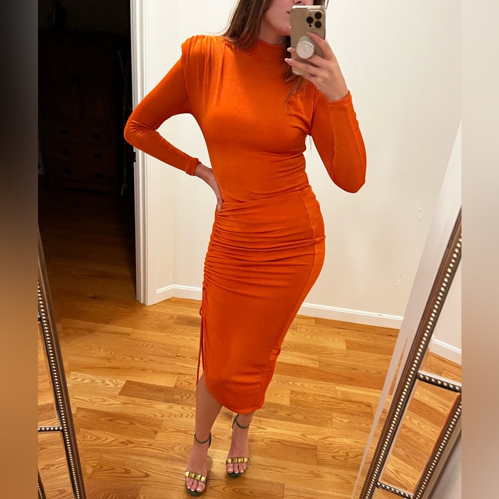 ORANGE KENZIA HIGH NECK BODYSUIT - Picture 7 of 7